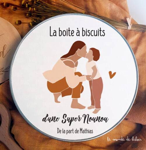 Boîte à biscuits Nounou personnalisée