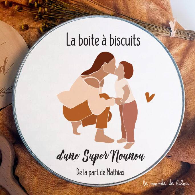 Boîte à biscuits Nounou personnalisée