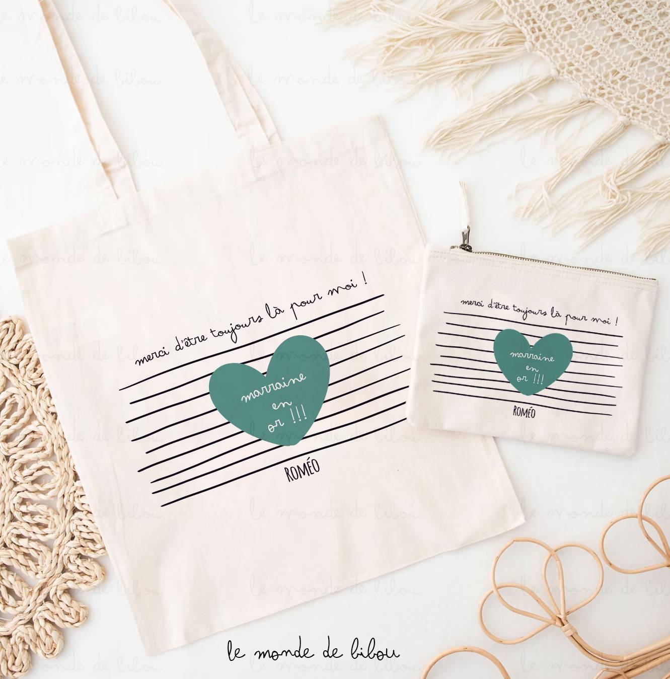 Tote bag Marraine en or