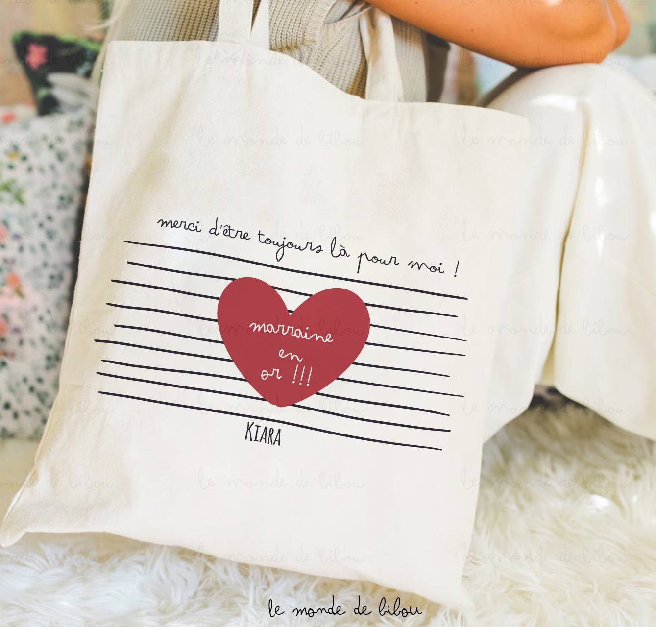 Tote bag Marraine en or