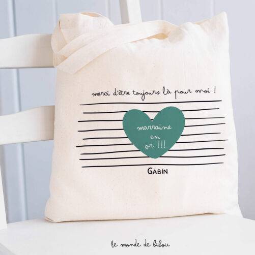 Tote bag Marraine en or