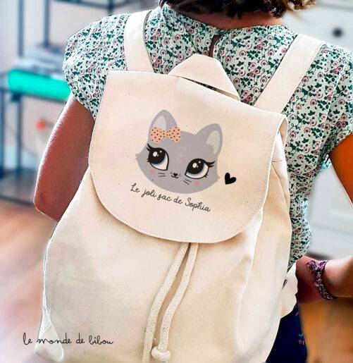 Sac à dos personnalisé petit chat