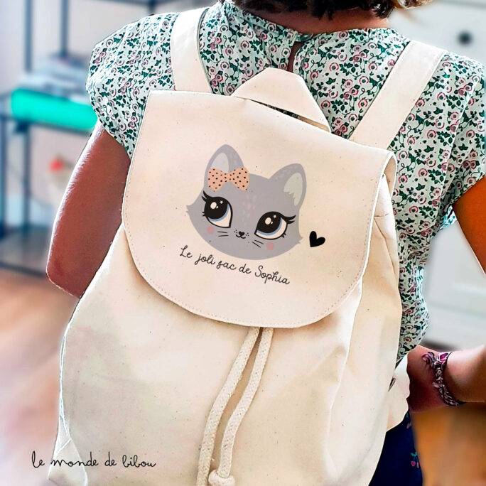 Sac à dos personnalisé petit chat
