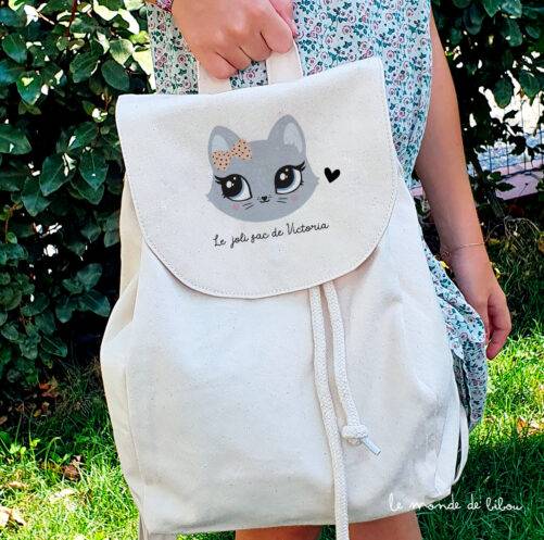Sac à dos personnalisé petit chat