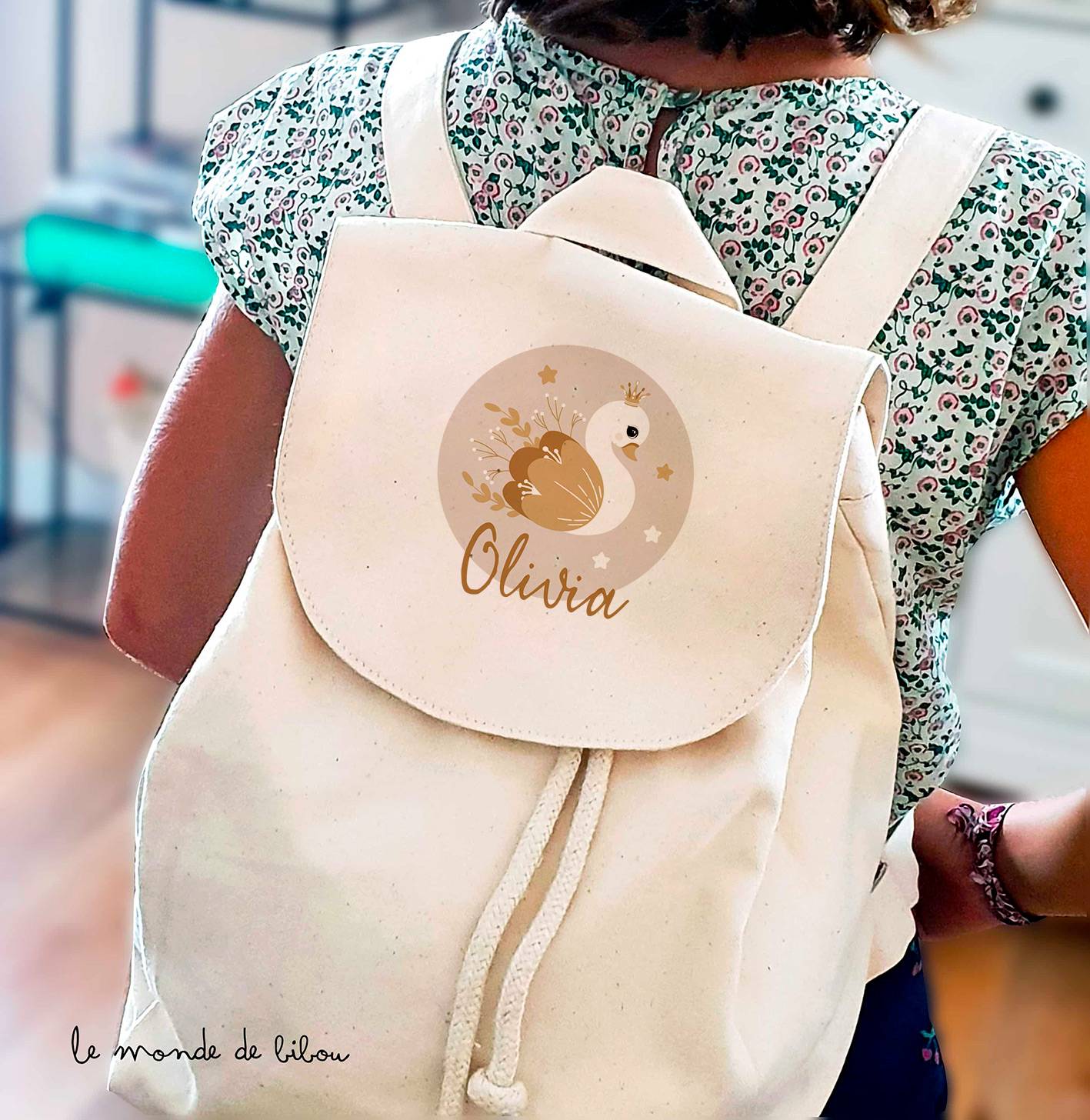 Sac à dos personnalisé cygne