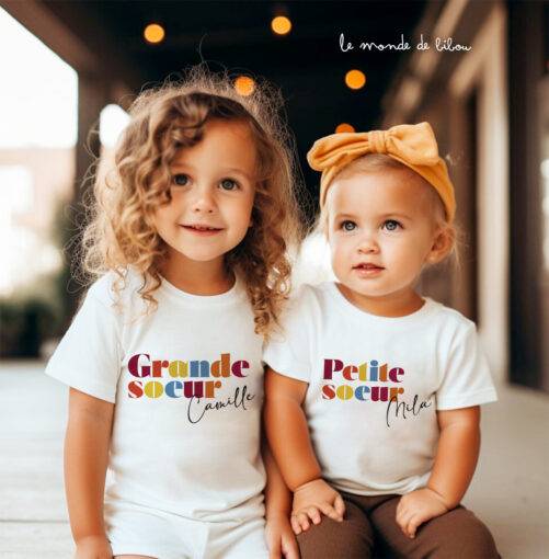 Duo T-Shirts petite et grande sœur