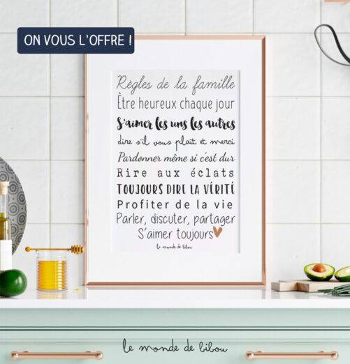 Affiche Règles de la famille à télécharger
