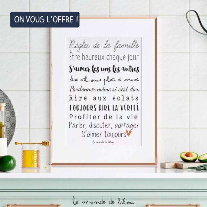 Affiche Règles de la famille à télécharger