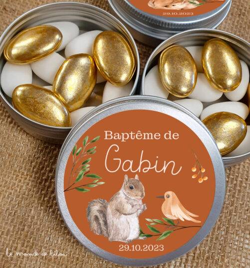 Boîte dragées personnalisée forêt