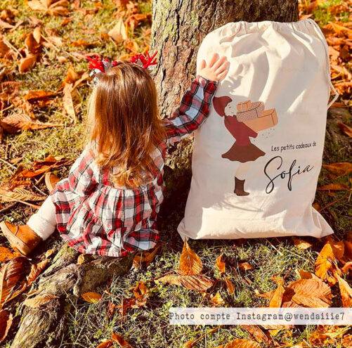 Hotte de Noël lutin Fillette taille XL