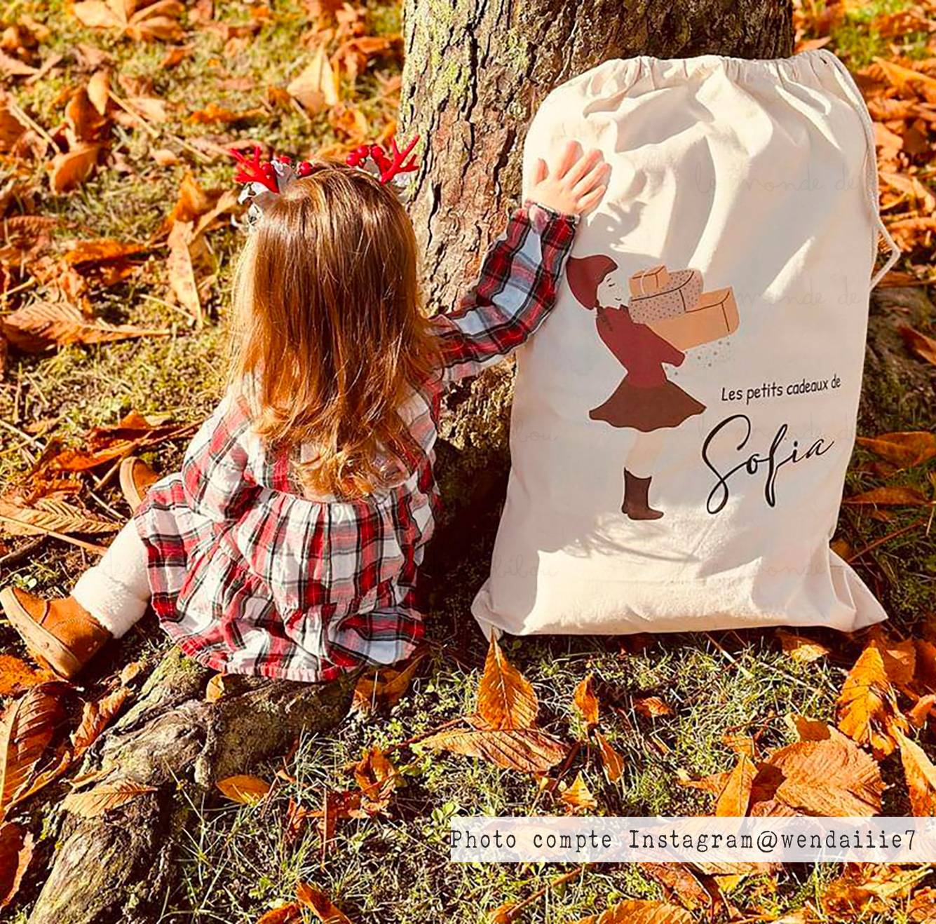 Hotte de Noël lutin Fillette taille XL