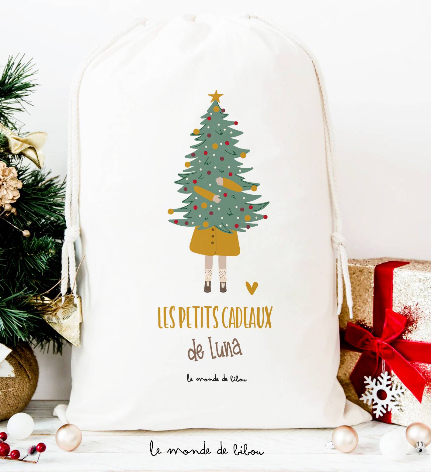Hotte de Noël Sapin