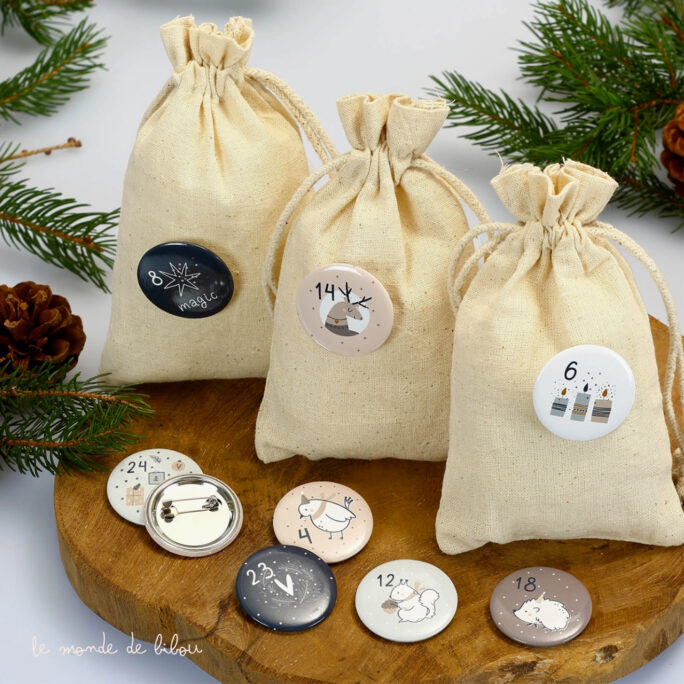 Kit Badges et Sacs Calendrier de l'avent