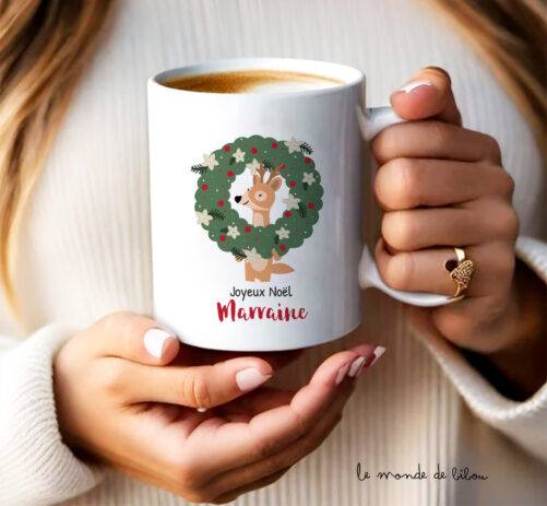 Mug cadeau Renne de Noël