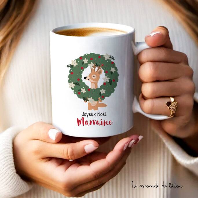 Mug cadeau Renne de Noël
