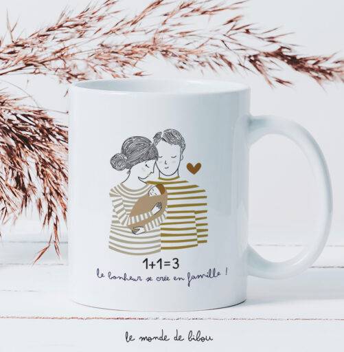 Mug personnalisé 1+1=3