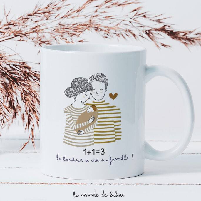 Mug personnalisé 1+1=3