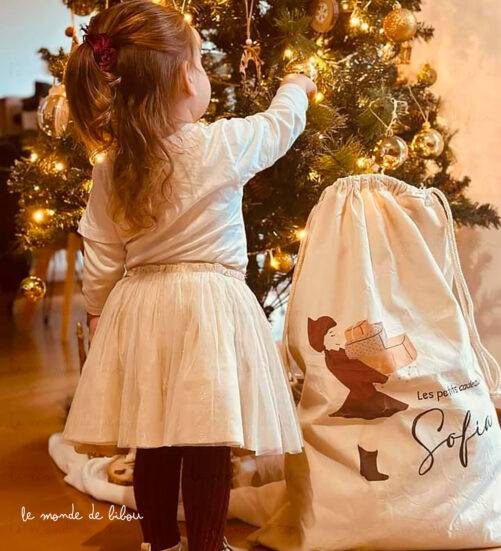 Hotte de Noël lutin Fillette taille XL