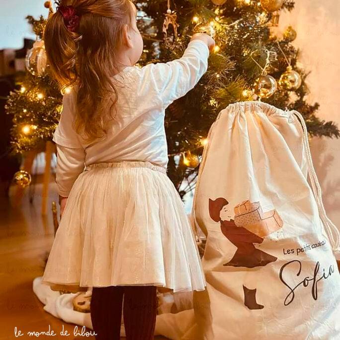 Hotte de Noël lutin Fillette taille XL