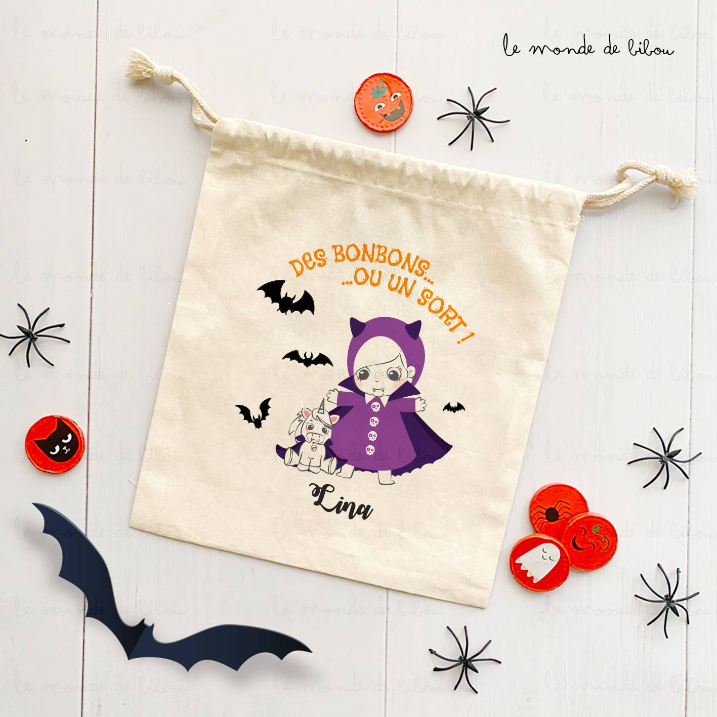 Sac pochon d'Halloween Vampire