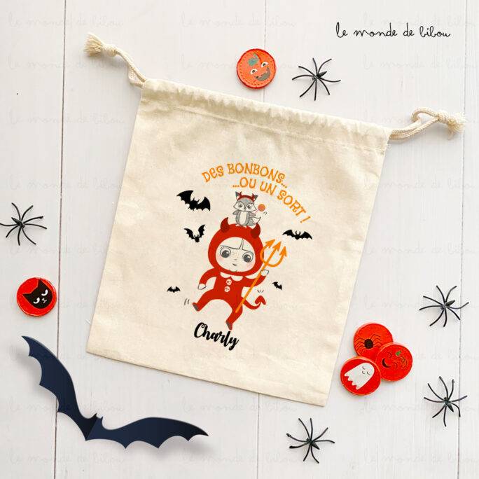 Sac pochon d'Halloween Diable