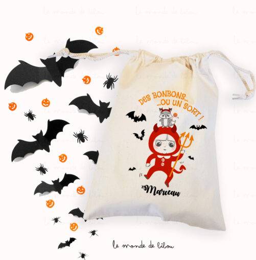 Sac pochon d'Halloween Diable
