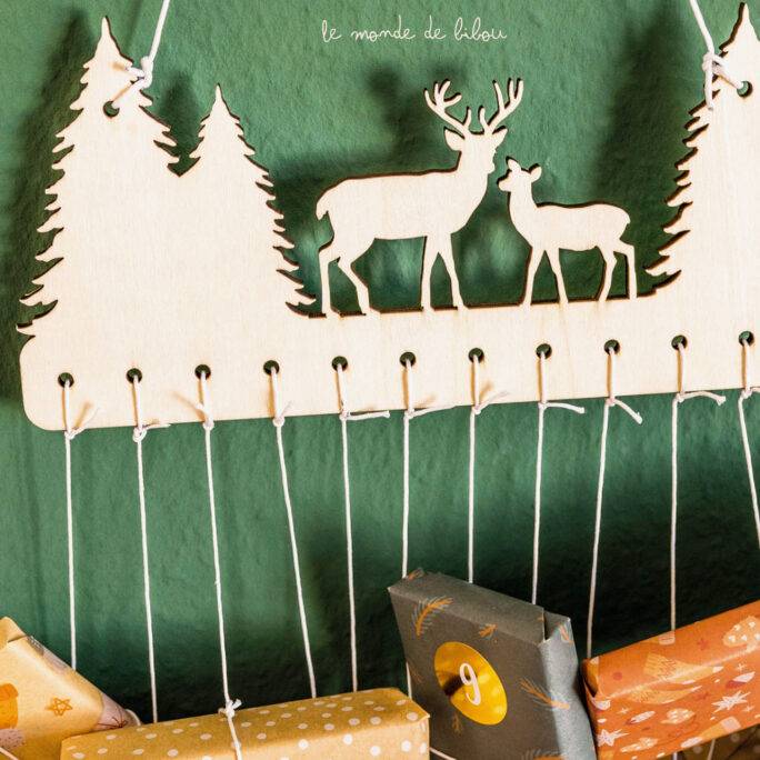 Support en bois Calendrier de l'Avent