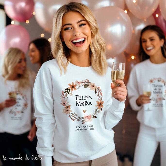 Sweat EVJF couronne terracotta