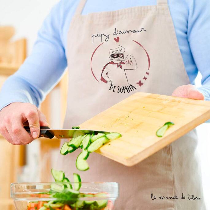 Tablier papy d'amour personnalisable