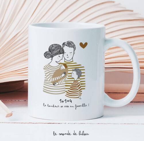 Mug personnalisé 1+1=Famille