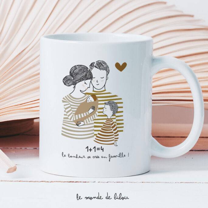Mug personnalisé 1+1=Famille