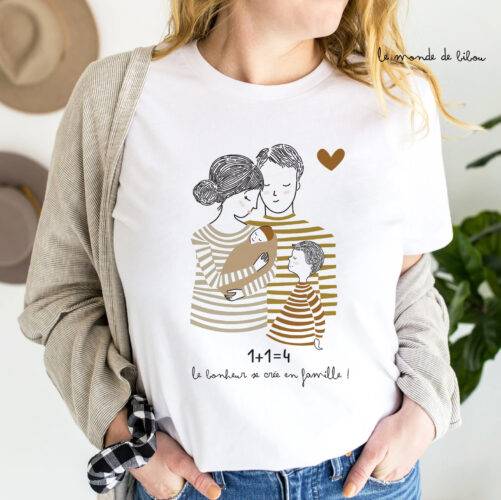T-shirt personnalisé 1+1=Famille