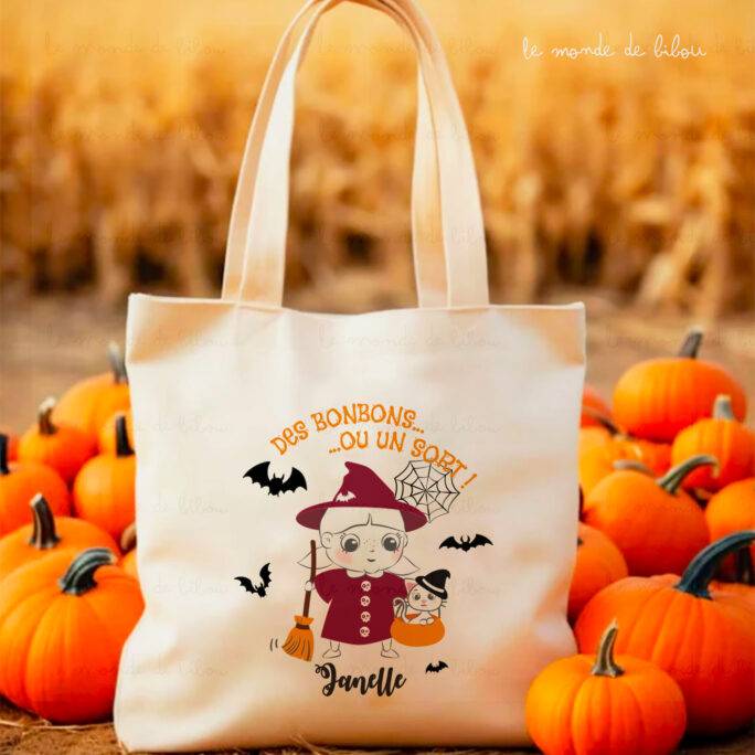 Sac à bonbons d'Halloween personnalisé Sorcière
