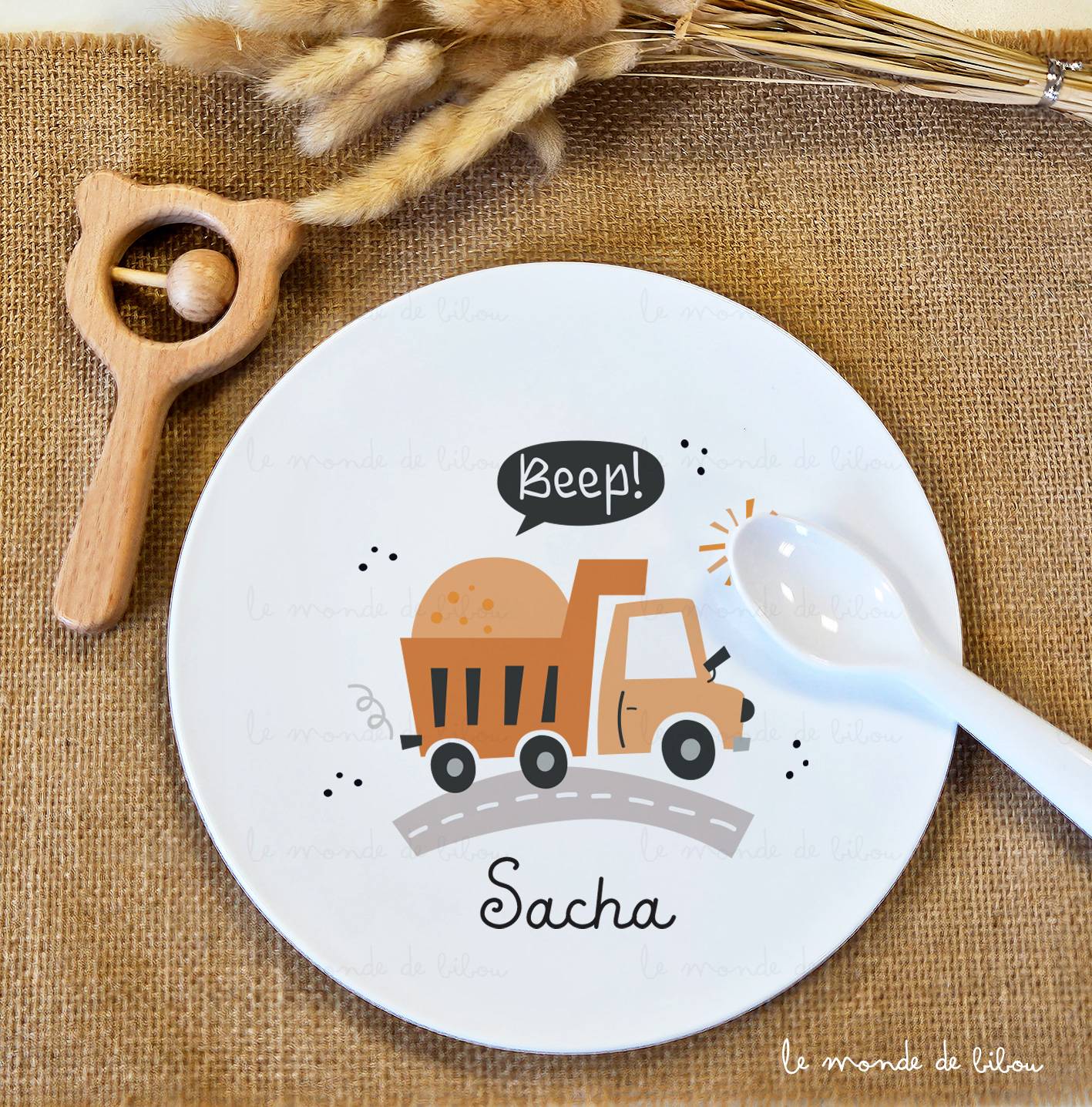 Assiette Bébé voiture personnalisée