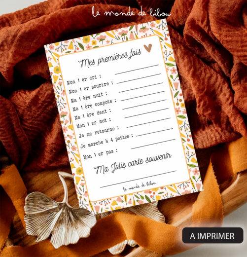 Carte souvenir mes Premières Fois