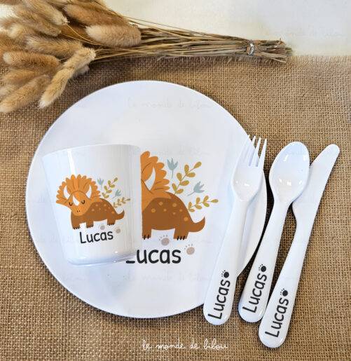 Assiette Bébé Dinosaure personnalisée