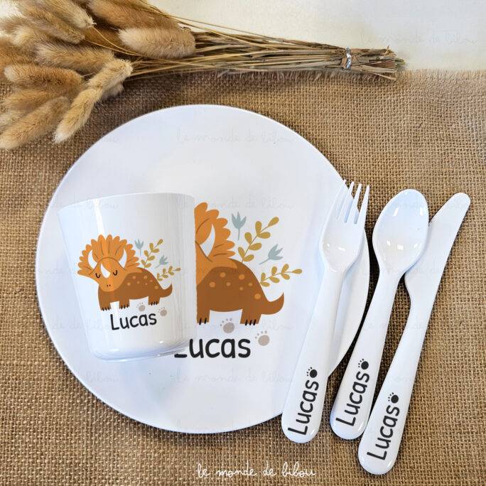 Assiette Bébé Dinosaure personnalisée