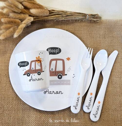Assiette Bébé voiture personnalisée