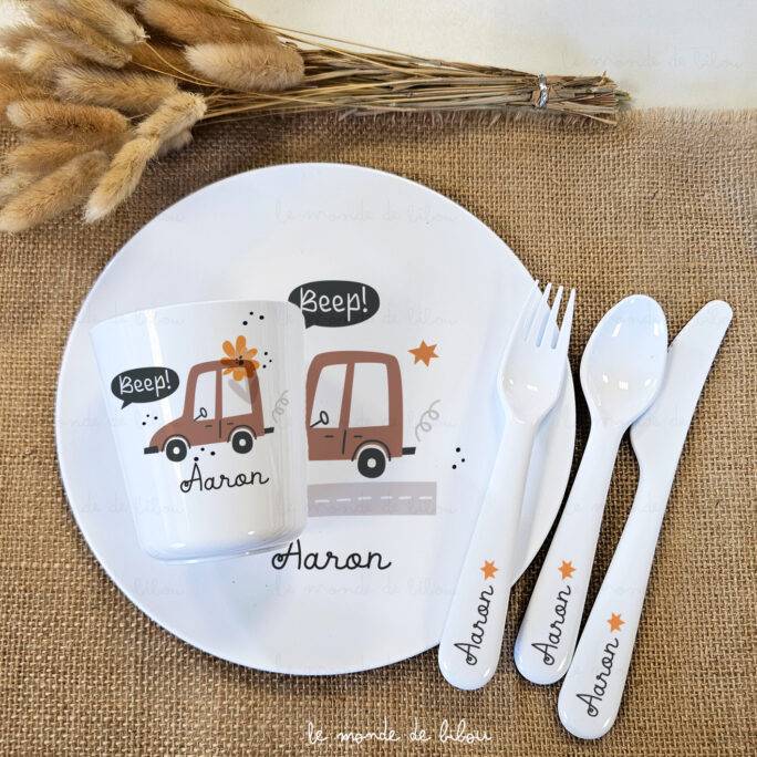 Assiette Bébé voiture personnalisée