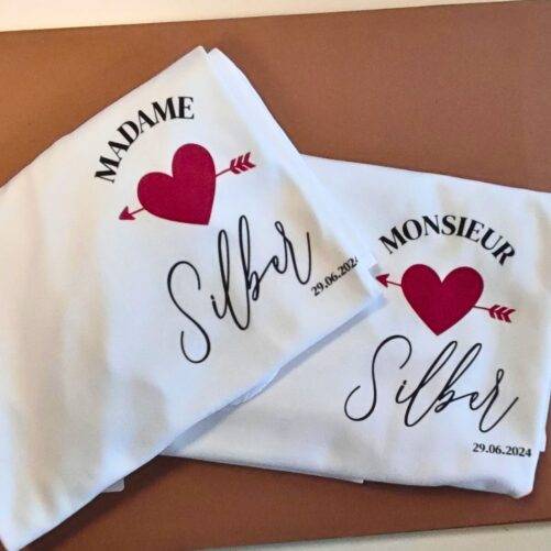 Duo de T-shirts Madame Monsieur Cœur