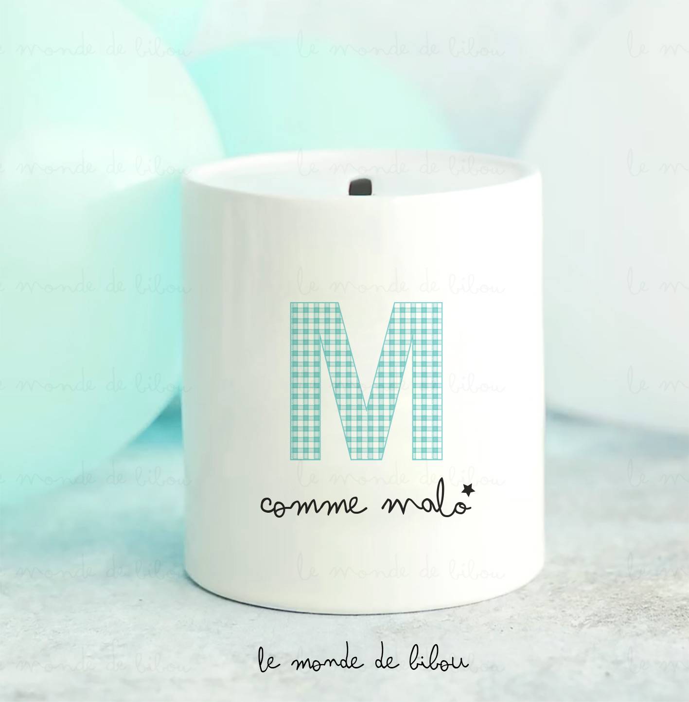 Tirelire Prénom Initiale personnalisée