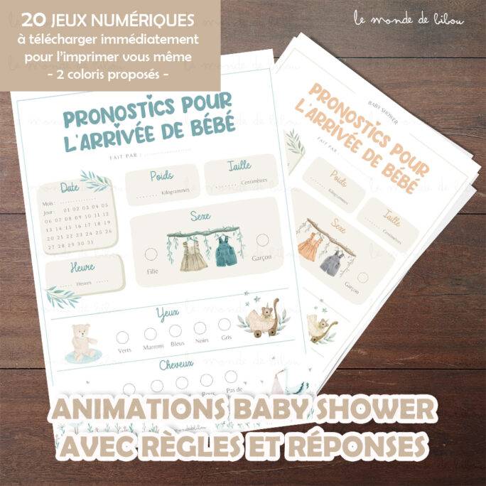 Jeux Baby shower numériques à télécharger