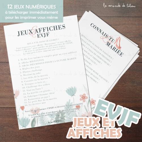Jeux et Affiches numériques EVJF à télécharger