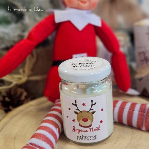 Bougie personnalisée de Noël