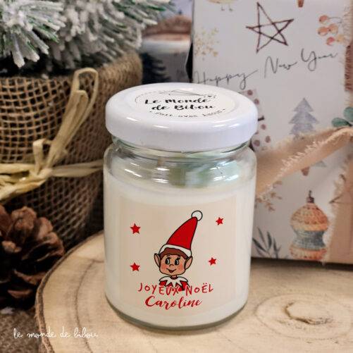 Bougie personnalisée de Noël