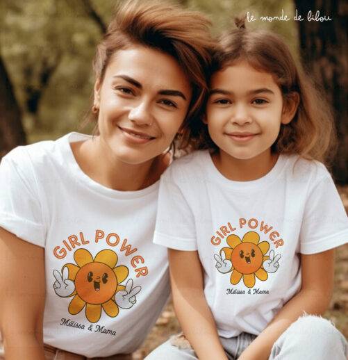 Duo T-shirts personnalisé Girl Power