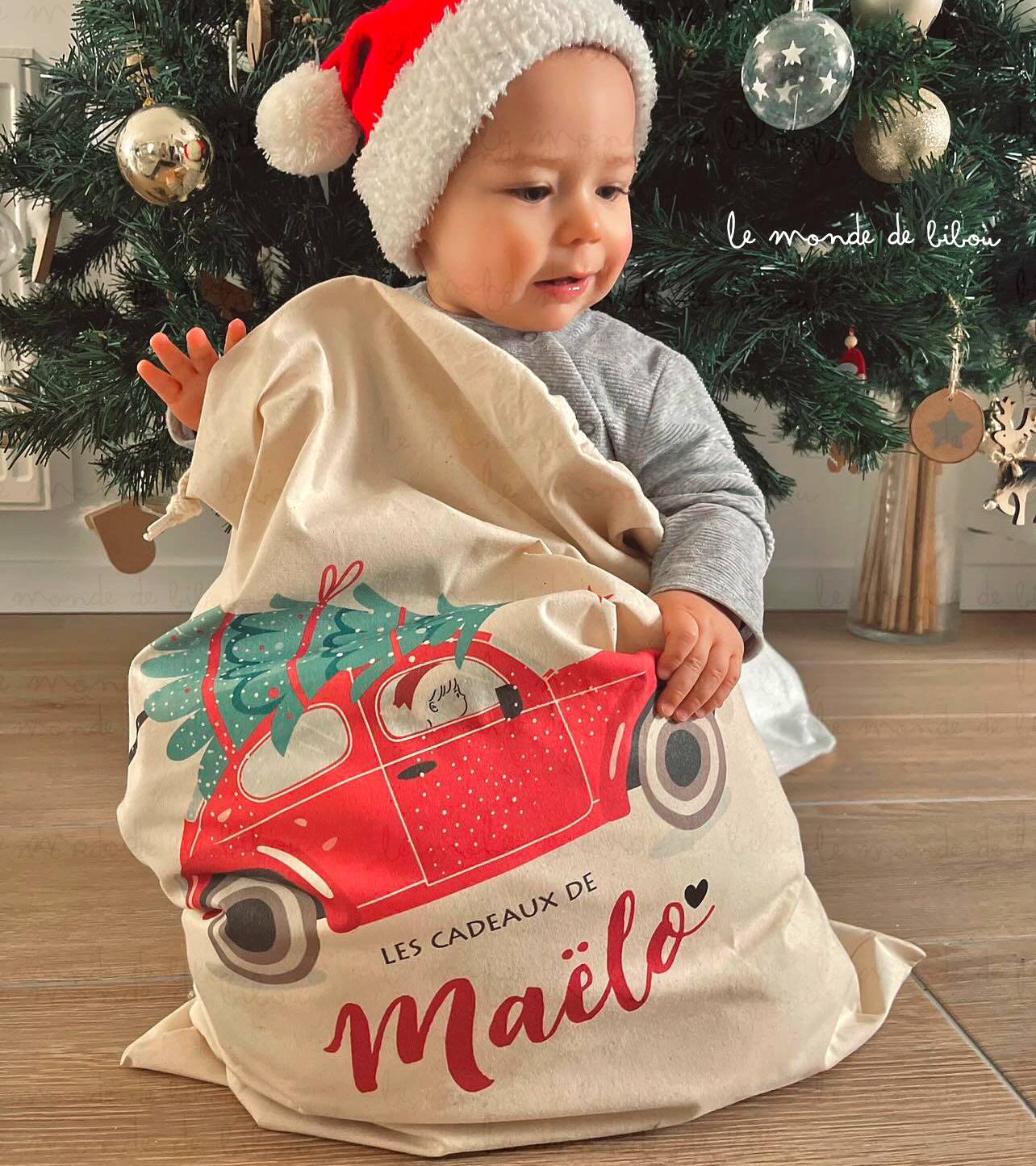 Sac hotte de Noël personnalisée taille XL