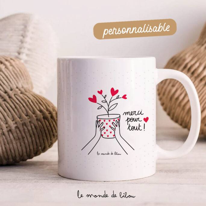 Mug personnalisable merci pour tout