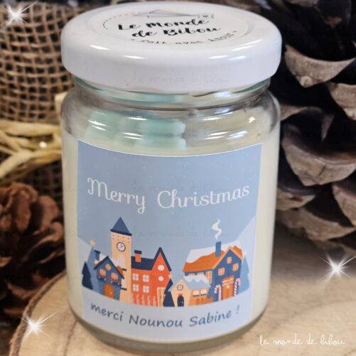 Bougie personnalisée de Noël
