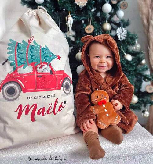 Sac hotte de Noël personnalisée taille XL